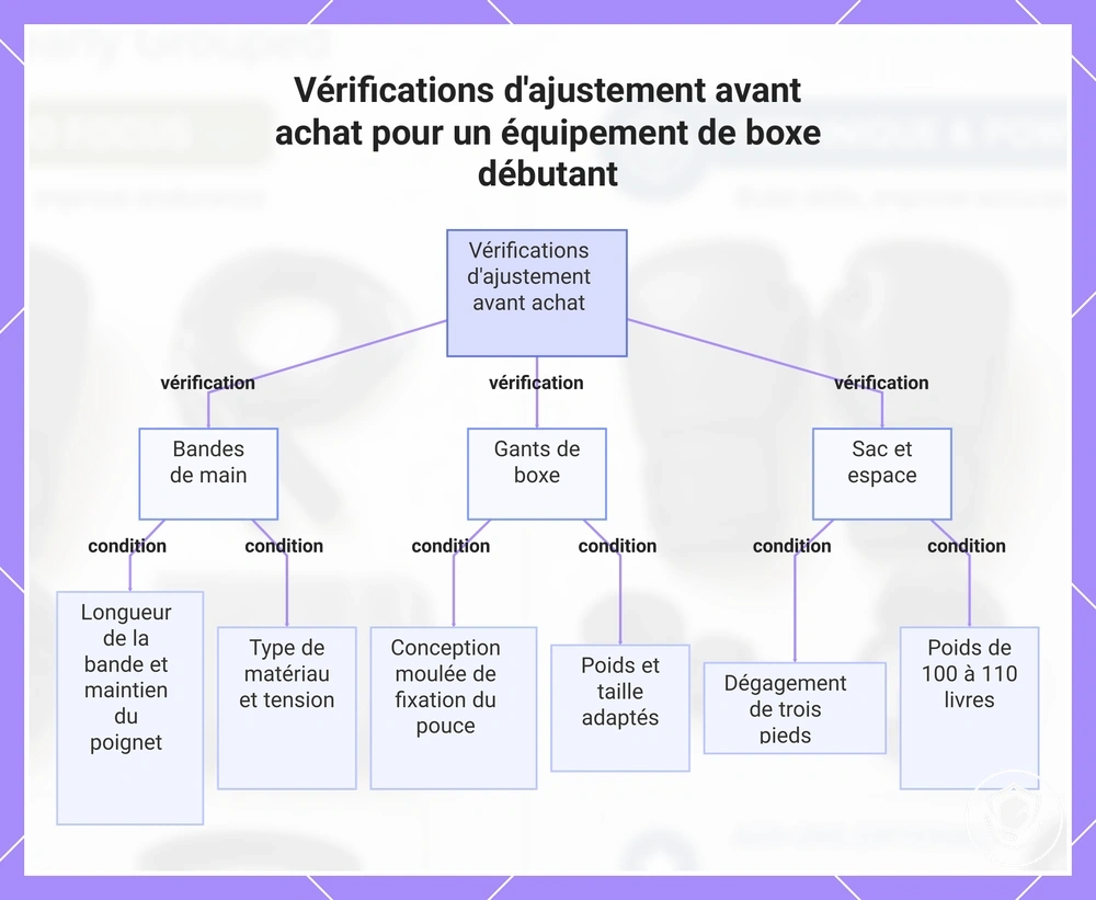 Vérifications d'ajustement avant achat pour un équipement de boxe débutant