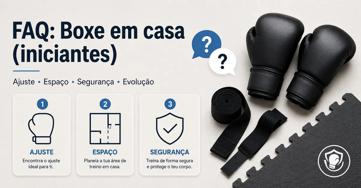 Perguntas frequentes sobre ajuste, planejamento de espaço e segurança no boxe em casa para iniciantes