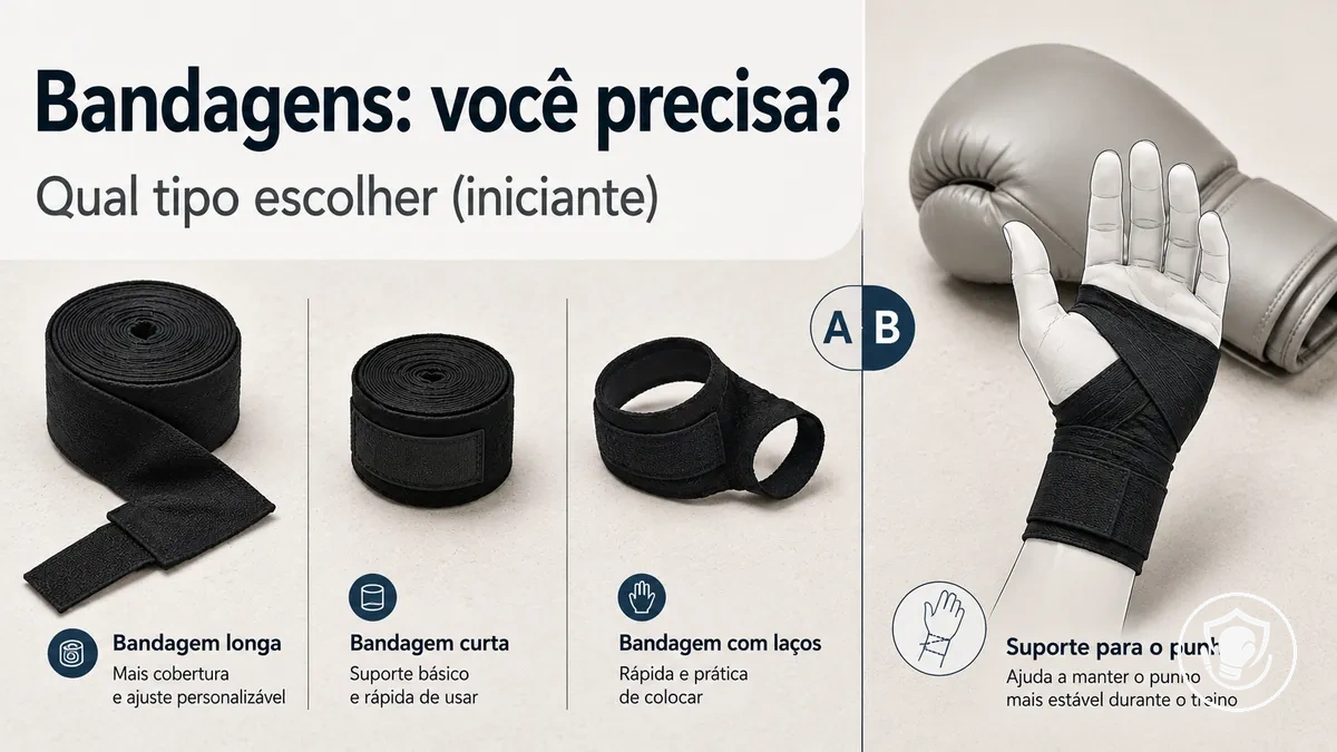 Tipos de bandagens de boxe para iniciantes e suporte de punho no treino em casa