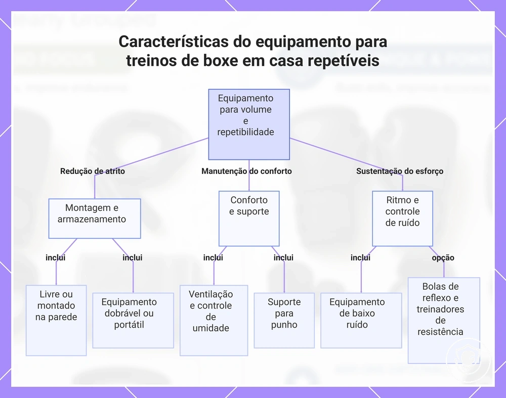 Características do equipamento para treinos de boxe em casa repetíveis