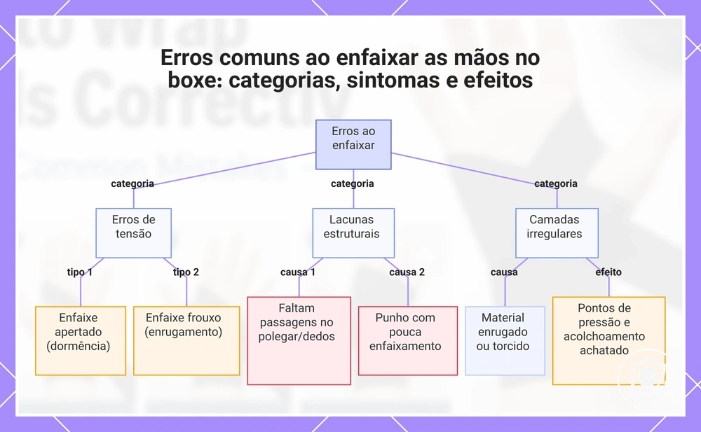 Erros comuns ao enfaixar as mãos no boxe: categorias, sintomas e efeitos