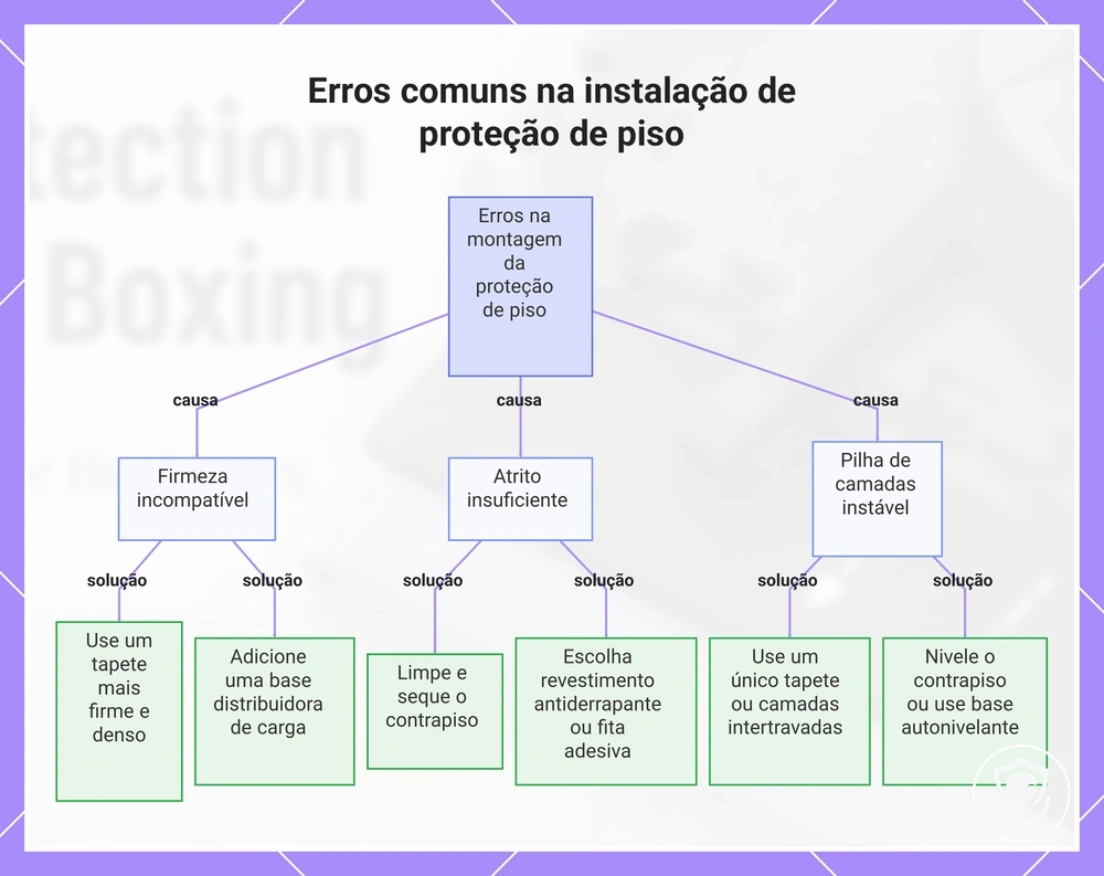 Erros comuns na instalação de proteção de piso