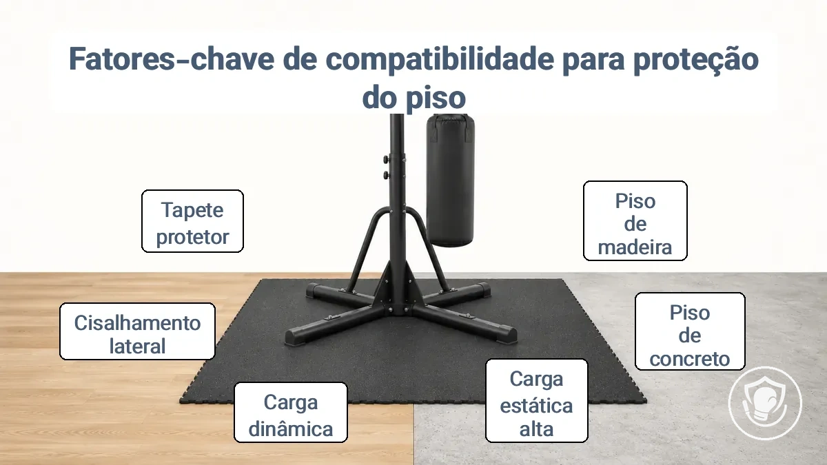Fatores de compatibilidade para proteção do piso em equipamentos de boxe em casa