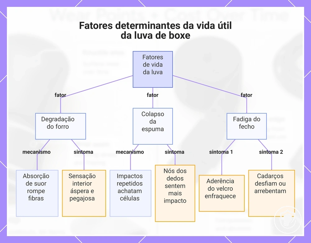 Fatores determinantes da vida útil da luva de boxe