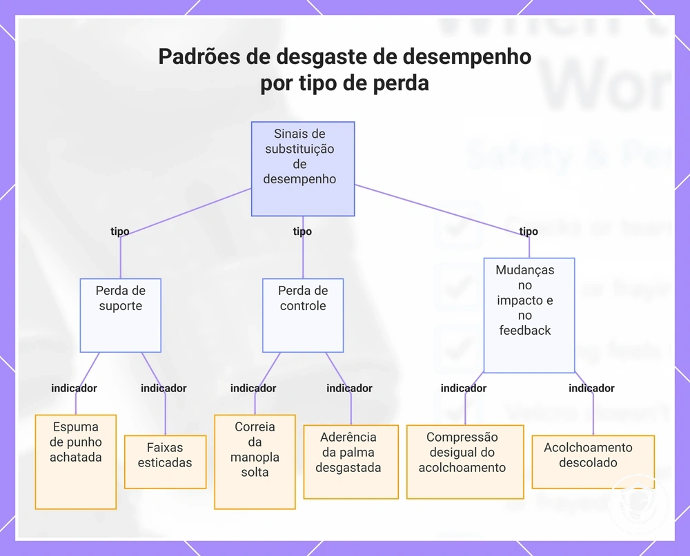 Padrões de desgaste de desempenho por tipo de perda