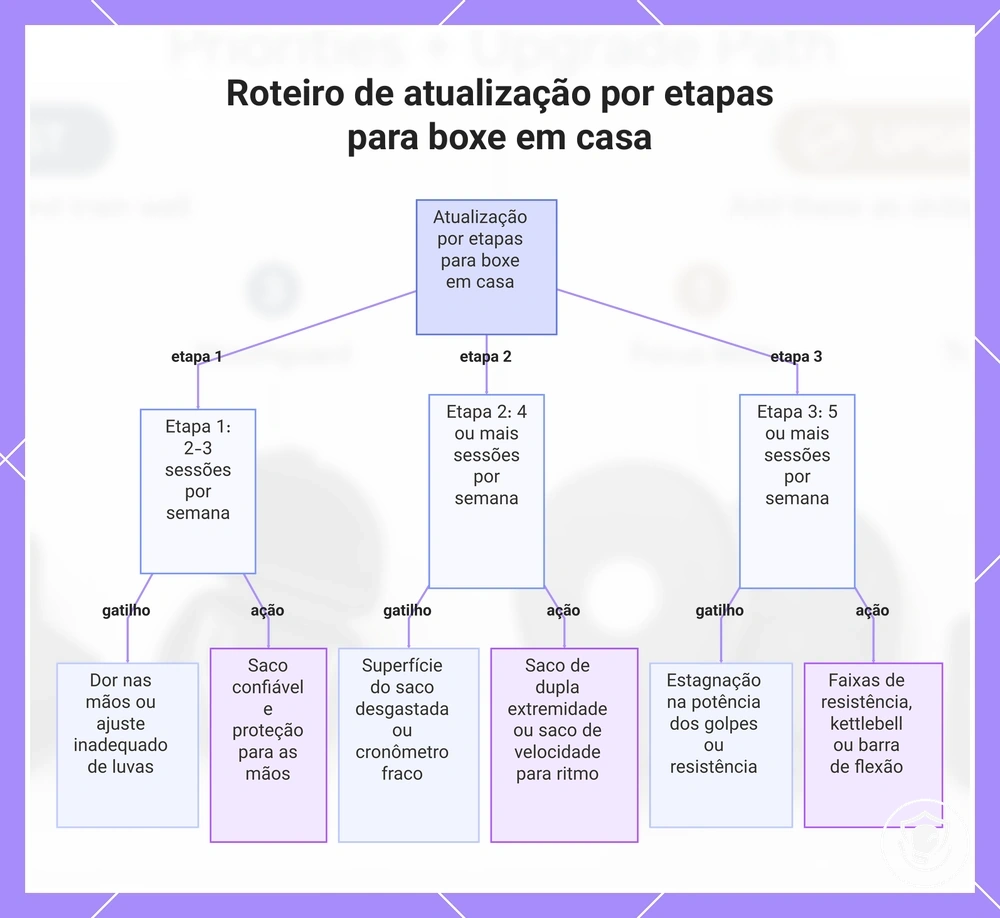 Roteiro de atualização por etapas para boxe em casa