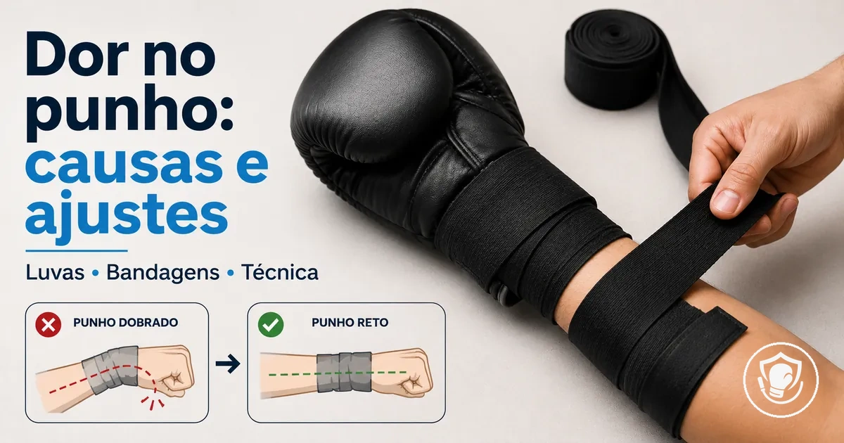 Suporte de punho e ajustes de técnica para reduzir dor no punho no boxe em casa