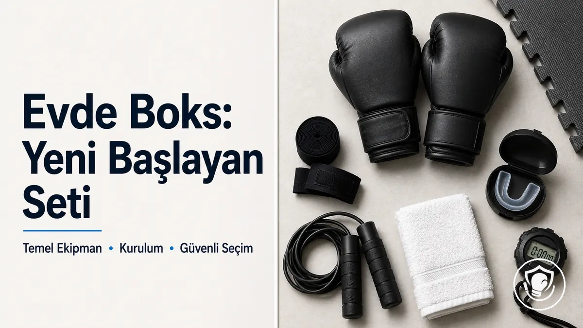 Evde güvenli kurulum için düzenlenmiş, yeni başlayanlara uygun boks ekipmanları
