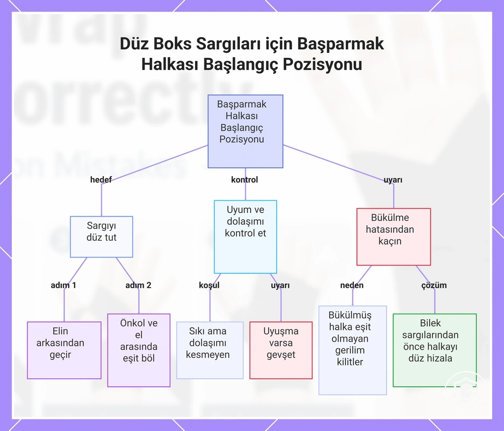 Düz Boks Sargıları için Başparmak Halkası Başlangıç Pozisyonu