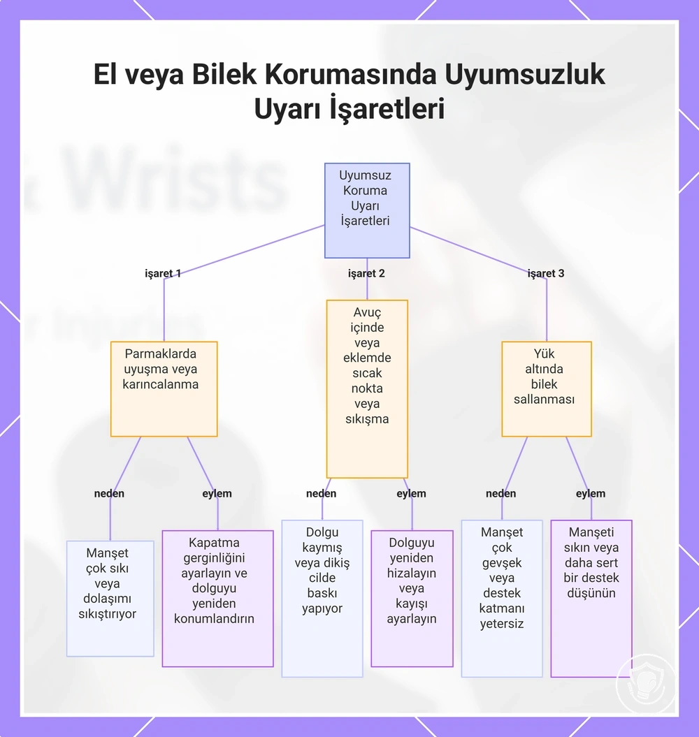 El veya Bilek Korumasında Uyumsuzluk Uyarı İşaretleri