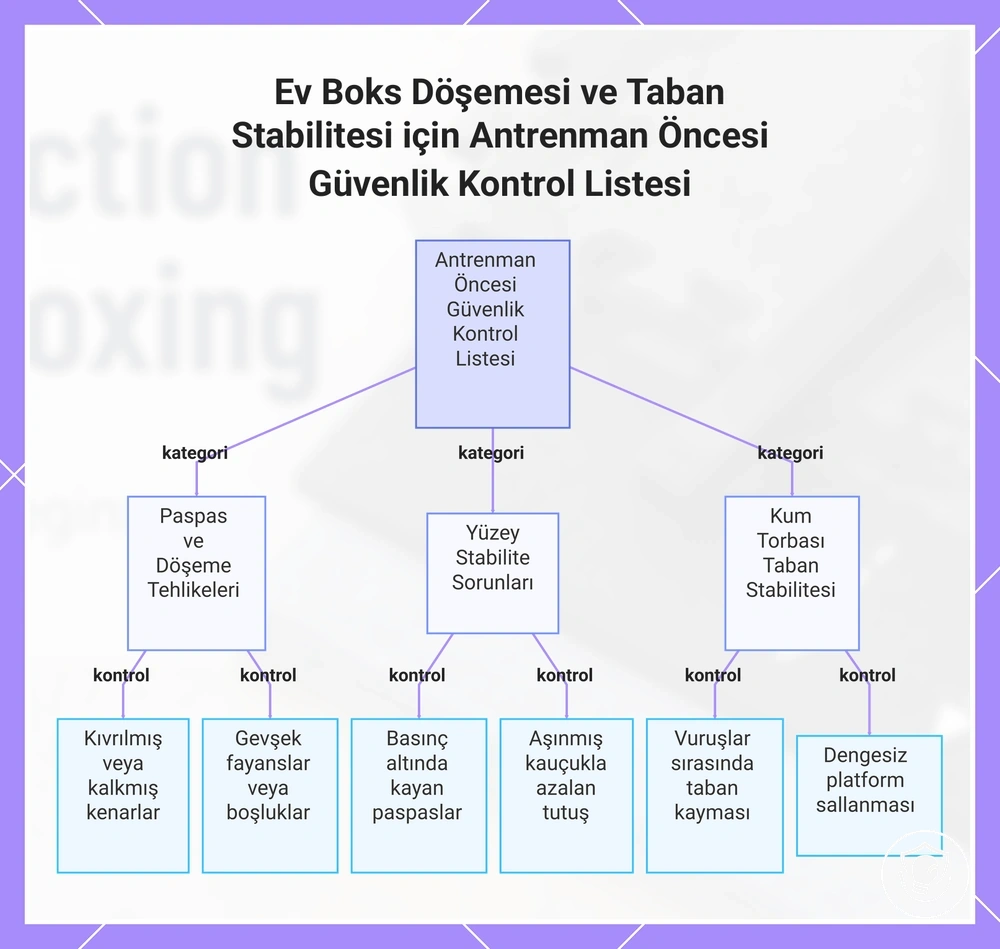 Ev Boks Döşemesi ve Taban Stabilitesi için Antrenman Öncesi Güvenlik Kontrol Listesi