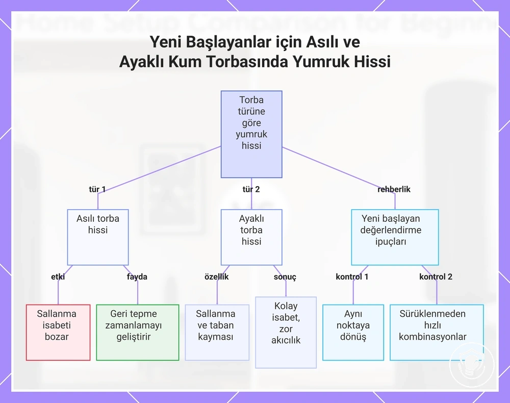Yeni Başlayanlar için Asılı ve Ayaklı Kum Torbasında Yumruk Hissi